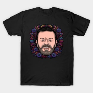 Ricky Gervais (Flowered) T-Shirt